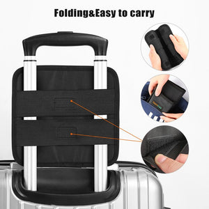 2 Pcs Black Hands-Free Luggage Handle Travel Cup Holder & Organizer Pouch - Glam Warehouse