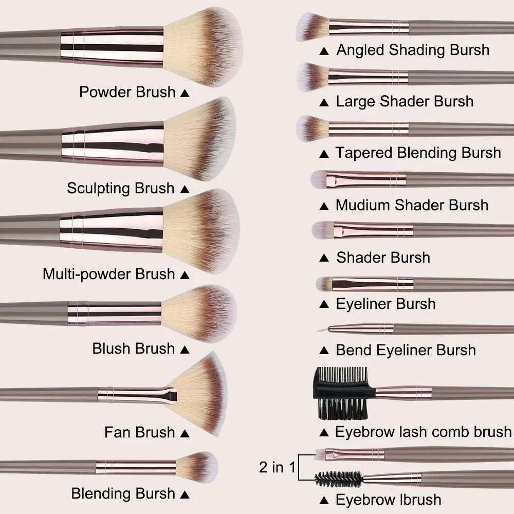 20Pcs Makeup Brushes Set Professional Super soft - Glam Warehouse