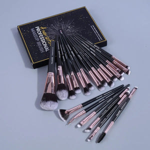 20Pcs Makeup Brushes with Box Professional Cosmetic Powder Eye Shadow Foundation Blush Blending Beauty Tool For Women - Glam Warehouse