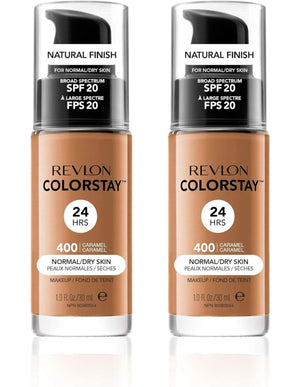 2x Revlon 30ml ColorStay Makeup for Normal/Dry Skin - Caramel 400 - Glam Warehouse