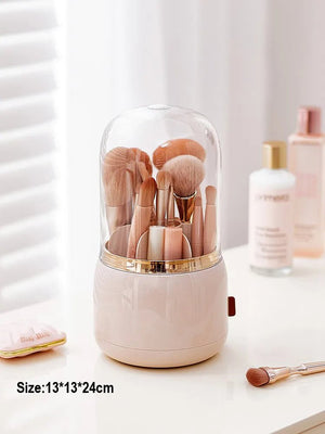 360° Rotating Makeup Brushes Holder Portable Desktop Cosmetic Organizer - Glam Warehouse