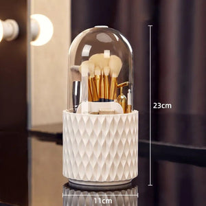 360° Rotating Makeup Brushes Holder Portable Desktop Cosmetic Organizer - Glam Warehouse