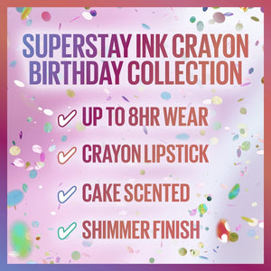 3x Maybelline New York Superstay Ink Longwear Crayon Lipstick - Throw a Party 170 - Glam Warehouse