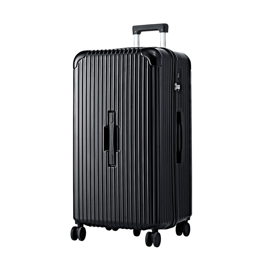 Wanderlite 32" Trunk Luggage Suitcase Travel 5 Wheels Type-C Port TSA Black