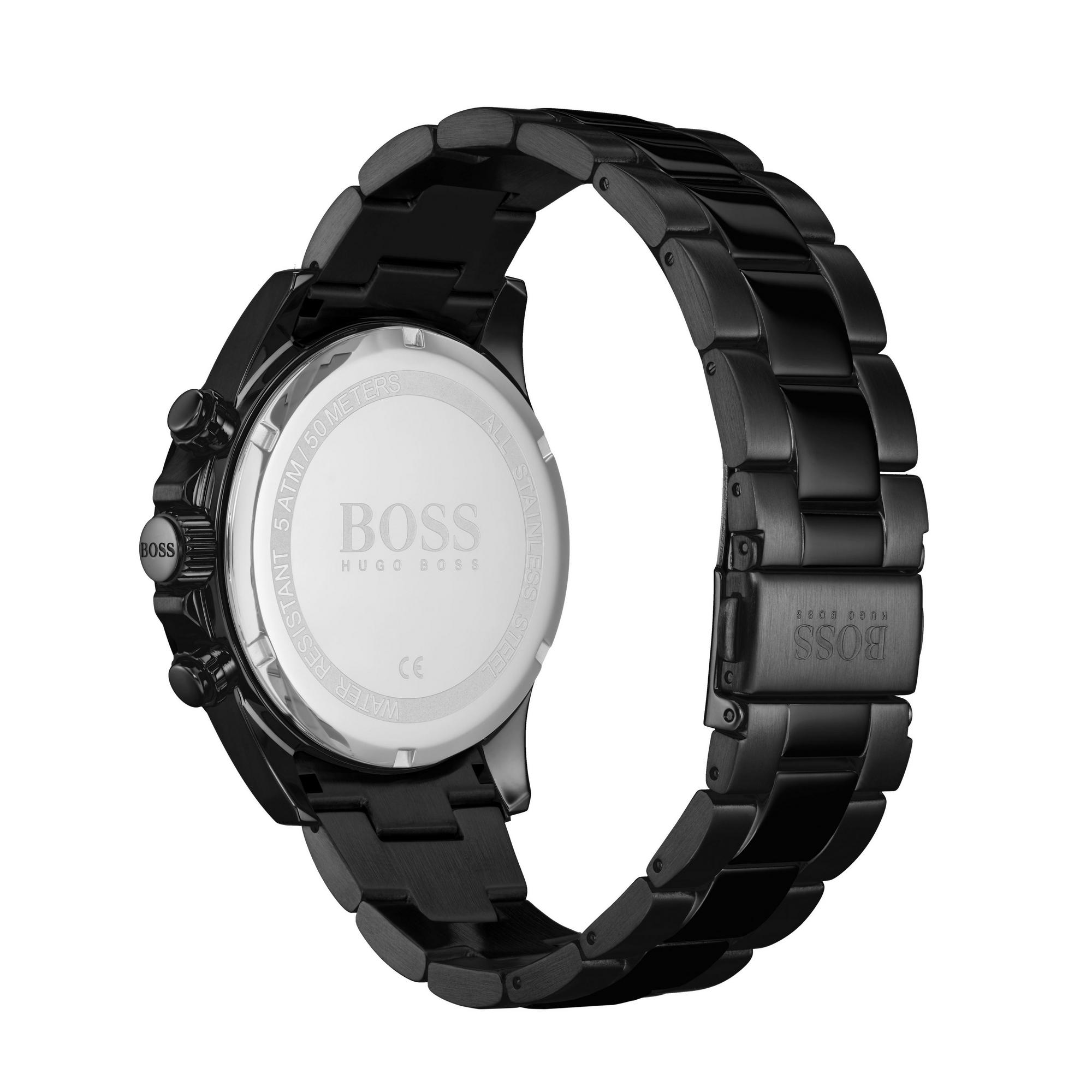 Hugo Boss Mens 1513754 Hero Chronograph Black Stainless Steel Watch