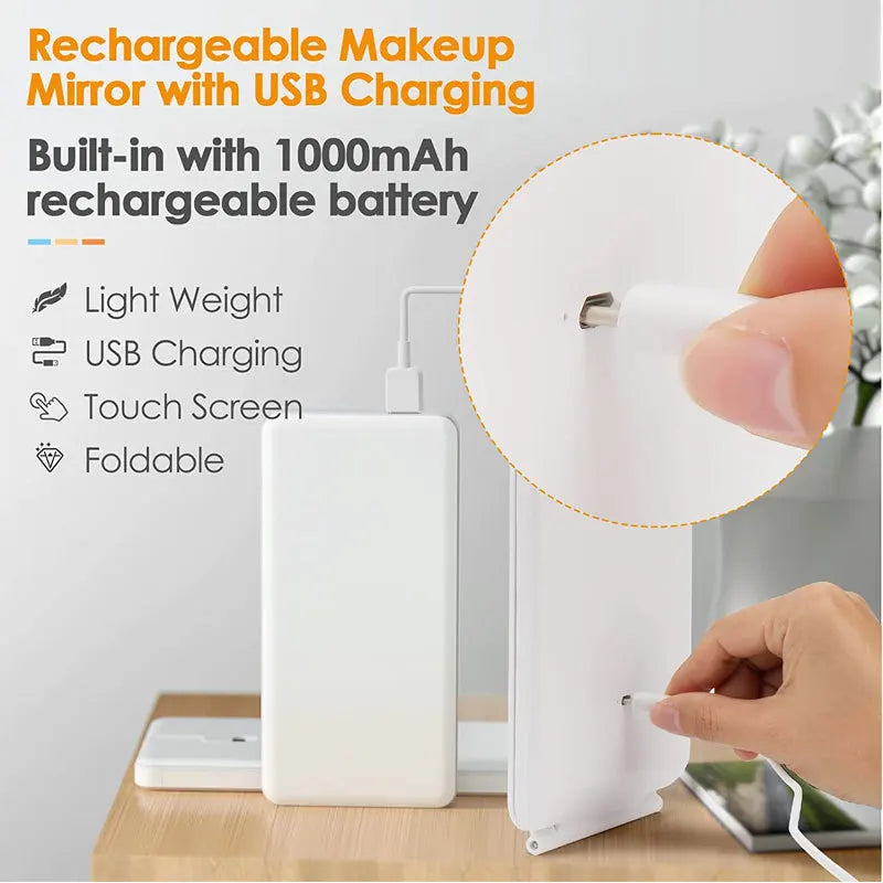 Touch Screen Makeup Mirror With LED Lamp