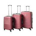 ABS Luggage Suitcase Set 3 Code Lock Travel Carry Bag Trolley Maroon 50/60/70