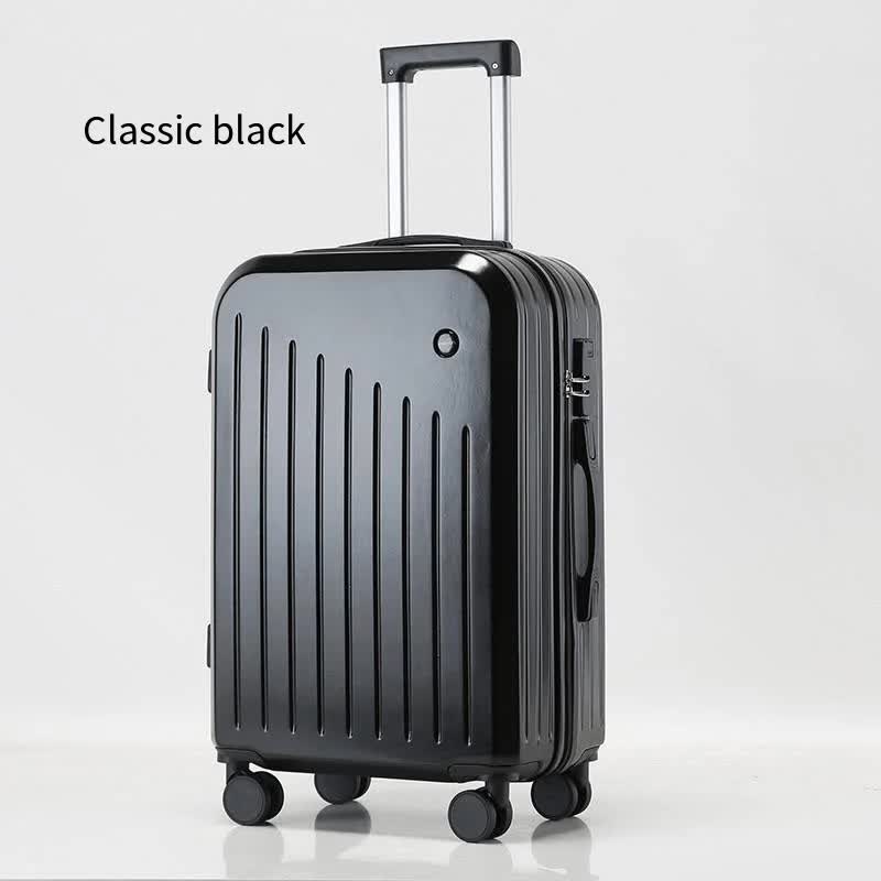 Smart Carry-On Luggage with Cup Holder & USB Charging Port - Black Color Spinner Suitcase for Travel Convenience 20 inch