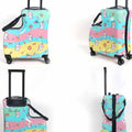 Colorful Kids Ride-On Luggage – 20-Inch Cartoon Travel Suitcase with Footrest, Durable Rolling Carry-On for Children