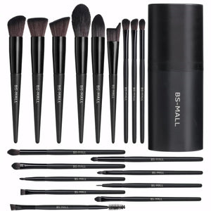 Black Professional Makeup Brush Set (18-Piece): Cruelty-Free, Versatile for Foundation, Blush & Eyeshadow, Ideal for Aussies - Glam Warehouse