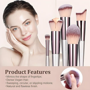 Champagne Gold Makeup Brush Set (18-Piece): Professional, Cruelty-Free for Foundation, Blush & Eyeshadow, Ideal for Aussies - Glam Warehouse