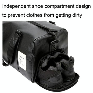 Compact Travel Bag with Shoe Storage - Black - Glam Warehouse