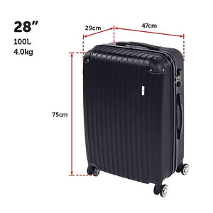 Delegate Suitcases Luggage Set 20" 24" 28"Carry On Trolley TSA Travel Bag - Glam Warehouse
