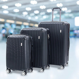 Delegate Suitcases Luggage Set 20" 24" 28"Carry On Trolley TSA Travel Bag - Glam Warehouse