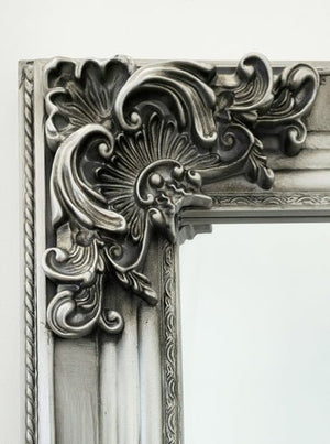 Deluxe French Provincial Ornate Mirror - Silver - X large 210cm x 110cm - Glam Warehouse