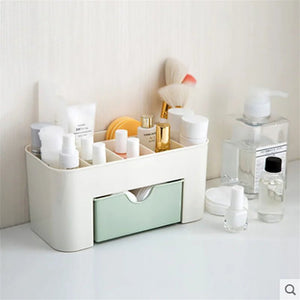 Double Layer Plastic Makeup Organizers Storage Box Cosmetic Drawers - Glam Warehouse