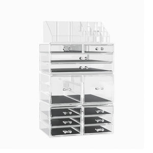Embellir Makeup Case Acrylic Cosmetic Organizer Storage Box Jewellery Holder - Glam Warehouse