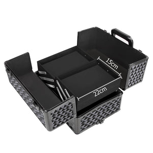 Embellir Makeup Case Beauty Trolley Cosmetic Organiser Box Travel Wheels Diamond - Glam Warehouse