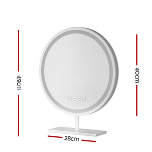 Embellir Makeup Mirror 40x40cm Hollywood Vanity with LED Light Tabletop Round - Glam Warehouse
