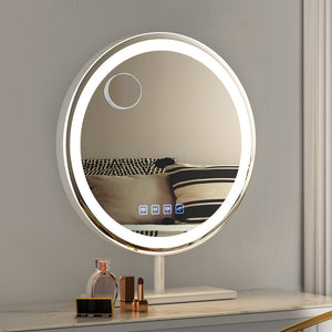 Embellir Makeup Mirror 40x40cm Hollywood Vanity with LED Light Tabletop Round - Glam Warehouse