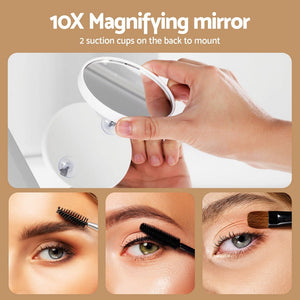 Embellir Makeup Mirror 58x45cm Hollywood Vanity with LED Light Tabletop White - Glam Warehouse