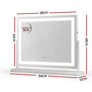 Embellir Makeup Mirror 58x46cm 360~ Rotatable Vanity Mirror with Lights Bright Light Strip Adjustable - Glam Warehouse