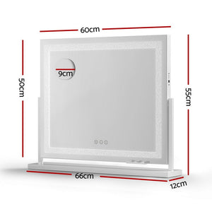 Embellir Makeup Mirror 60x50cm 360~ Rotatable Vanity Mirror with Lights Crystal LED - Glam Warehouse