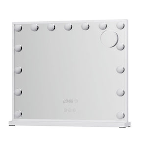 Embellir Makeup Mirror 60x52cm Hollywood Vanity with LED Light Tabletop White - Glam Warehouse