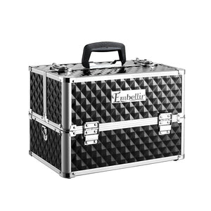 Embellir Portable Cosmetic Beauty Makeup Case - Diamond Black - Glam Warehouse