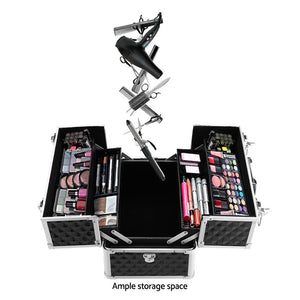 Embellir Portable Cosmetic Beauty Makeup Case - Diamond Black - Glam Warehouse