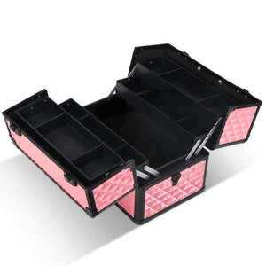 Embellir Portable Cosmetic Beauty Makeup Case - Diamond Pink - Glam Warehouse