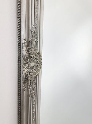 French Provincial Ornate Mirror - Antique Silver - Small 80cm x 110cm - Glam Warehouse