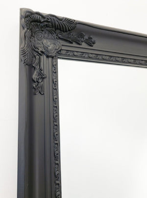 French Provincial Ornate Mirror - BLACK - X Large 100cm x 190cm - Glam Warehouse