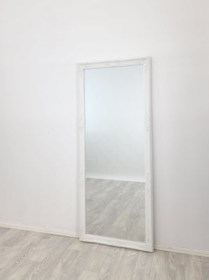 French Provincial Ornate Mirror - White - Medium 70cm x 170cm - Glam Warehouse