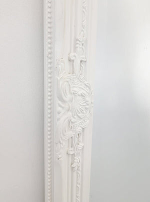 French Provincial Ornate Mirror - White - Medium 70cm x 170cm - Glam Warehouse