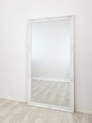 French Provincial Ornate Mirror - WHITE - X Large 100cm x 190cm - Glam Warehouse