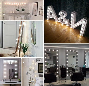 Hollywood Vanity Style LED Makeup Lights Mirror with 3 Color Modes Lights with 10 Dimmable Bulbs (Mirror Not Include) - Glam Warehouse