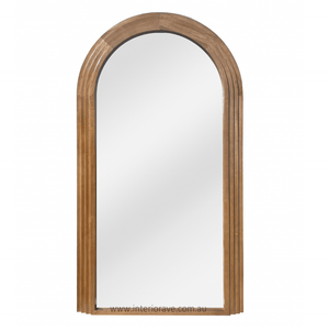 Interior Ave - Sierra Arched Step Mirror – Signature Sculptural Oak Wood Statement Piece - Glam Warehouse