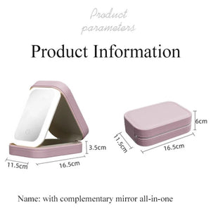 LED Mirror Cosmetics Storage Box - Glam Warehouse