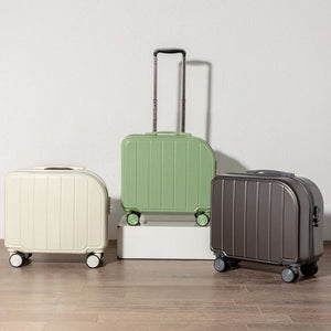 Light Blue Compact 18-Inch Carry-On Suitcase | Lightweight ABS Hardside Spinner Luggage - Glam Warehouse