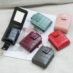 Mini Portable Lipstick Bag With Mirror - Glam Warehouse