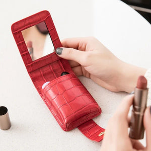 Mini Portable Lipstick Bag With Mirror - Glam Warehouse