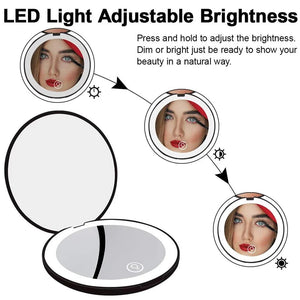 Mini Travel LED Makeup Mirror - Glam Warehouse