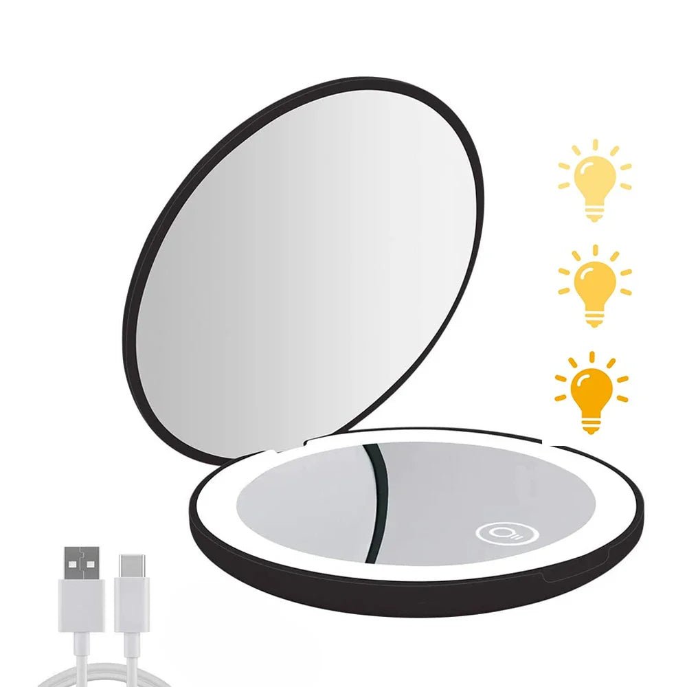 Mini Travel LED Makeup Mirror - Glam Warehouse