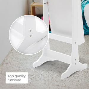 Mirror Jewellery Cabinet Organiser 2 Drawers LOWE 146cm WHITE - Glam Warehouse