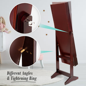 Mirror Jewellery Cabinet Storage Organiser LUVO 146cm WALNUT - Glam Warehouse