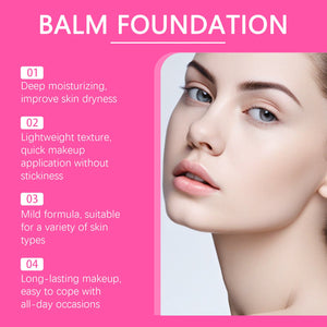 Moisturizing Balm Foundation - Lightweight Texture, Long-Lasting Natural Coverage(Brown) - Glam Warehouse
