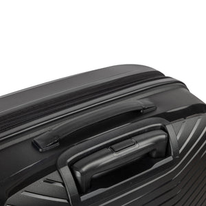 Olympus 3PC Astra Luggage Set Hard Shell Suitcase - Obsidian Black - Glam Warehouse