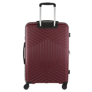 Pierre Cardin 65cm Medium Hard-Shell Suitcase Travel Luggage Bag - Burgundy - Glam Warehouse