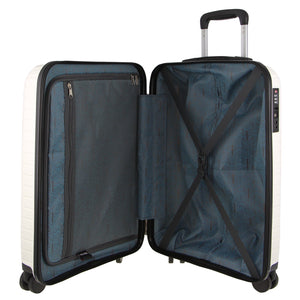Pierre Cardin 76cm Large Hard-Shell Suitcase Travel Luggage Bag - White - Glam Warehouse